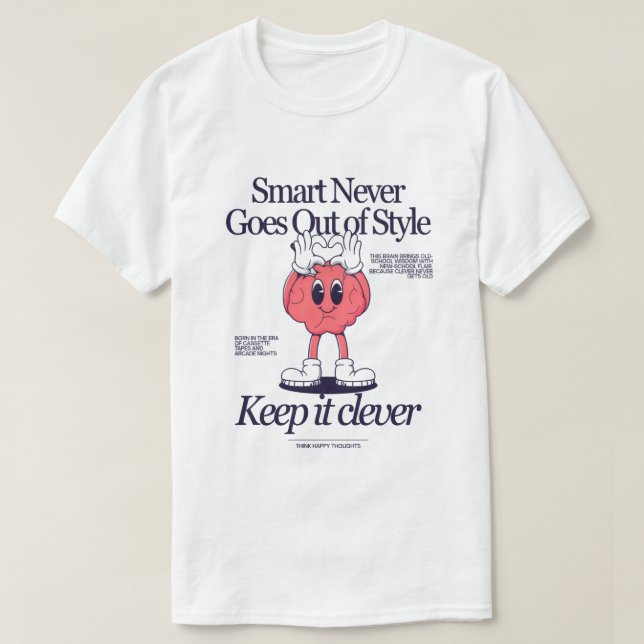 T-shirt "Clever Vibes Only – Retro Smart Graphic Tee" (Design devant)