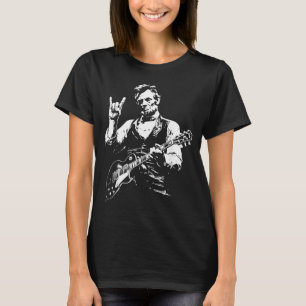 T-shirt Clic Président Abraham Lincoln Jouant du Rock à la