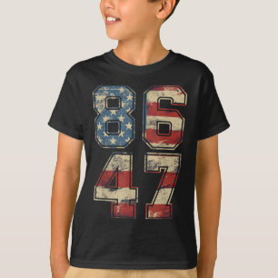 T-shirt Clic Vintage 80s Style 86 47 Anti Trump Usa Drapea