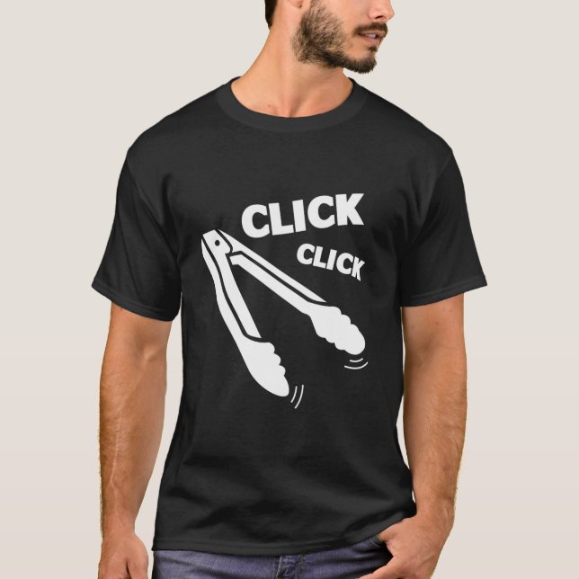 T-shirt Click Click Tongs Bbq Barbecue (Devant)