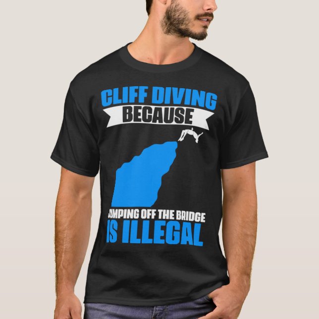 T-shirt Cliff Diving Extreme Jumping Cliff Diver (Devant)