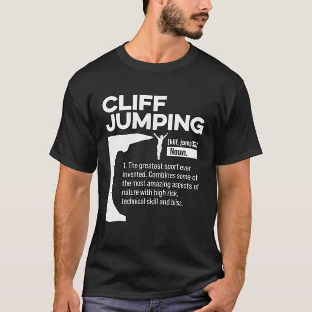 T-shirt Cliff Jumping Noun Définition Tombstoning Cliff Di (Devant)