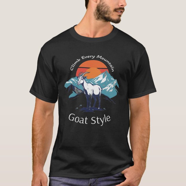T-shirt climb mountain goat theme shirt design (Devant)