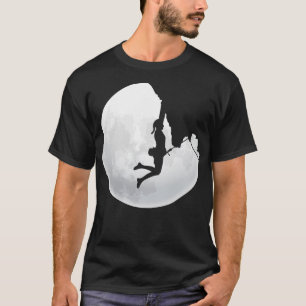 T-shirt Climber Moon Mountain Escalade Rock Escalade 1