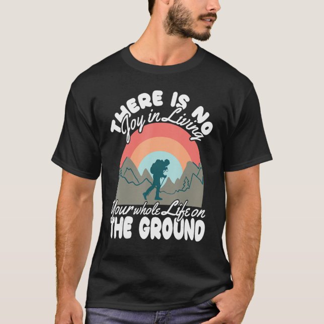 T-shirt Climber Rock Climbing No Living without Bouldering (Devant)