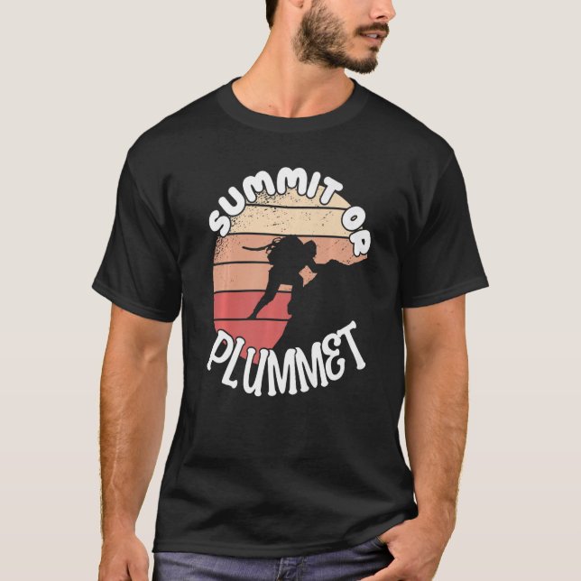 T-shirt Climber Rock Climbing Summit or Plummet Bouldering (Devant)
