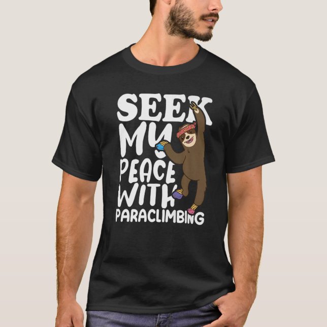 T-shirt Climber Rock Escalade Paix avec Boul Paraclimbing (Devant)
