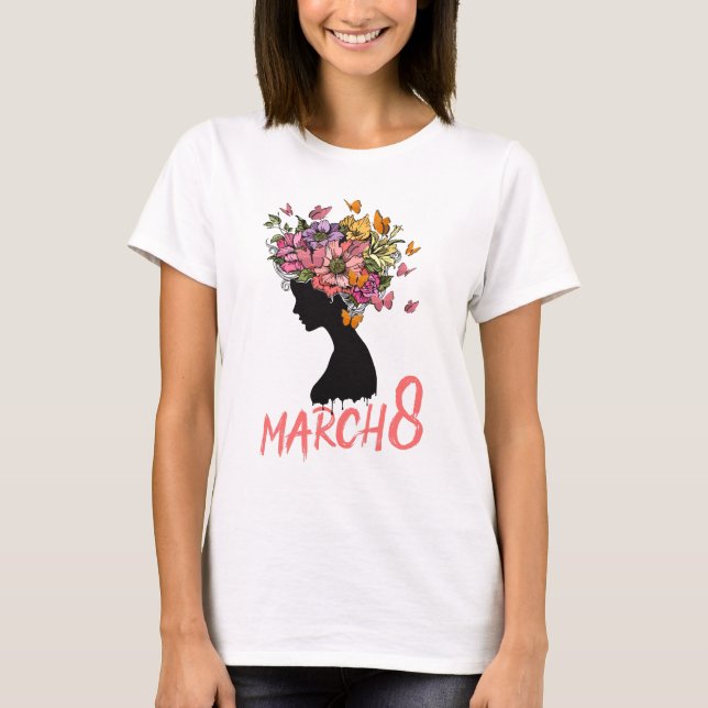 T-shirt Clip art de la Journée internationale de la femme, (Devant)