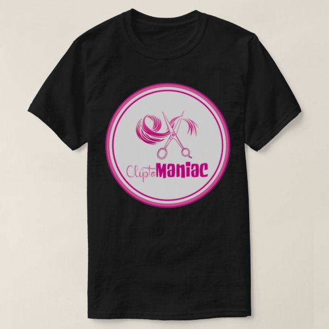 T-shirt CliptoMANIAC rose sur blanc (Design devant)