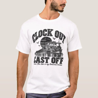 T-shirt Clock Out Cast Off | Encre noire