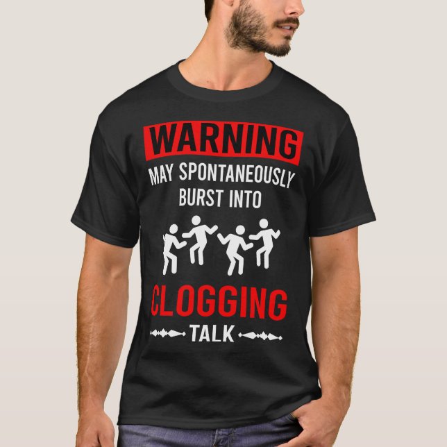 T-shirt Clogger Clog Clogger Avertissement Rouge (Devant)
