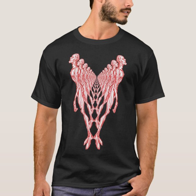T-shirt Clones de l'armée zombie des morts-vivants rouge e (Devant)