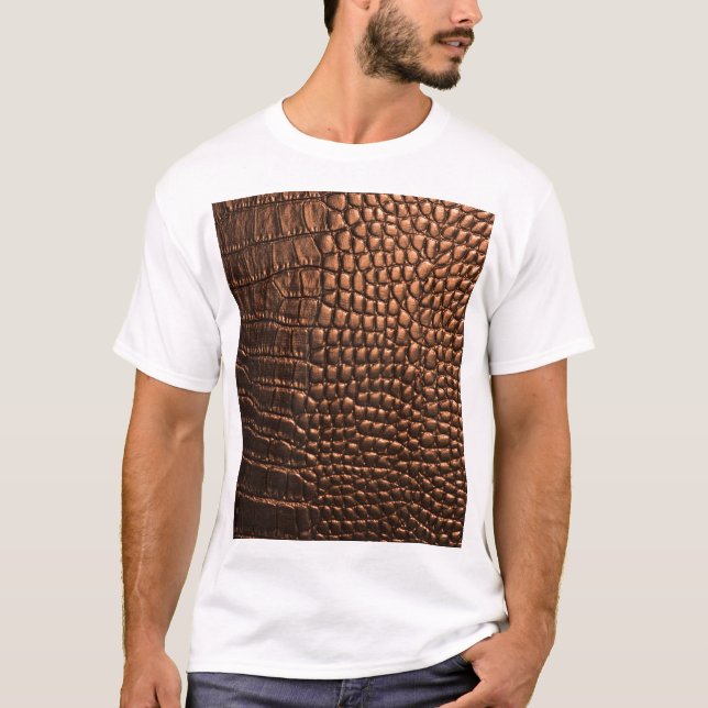 T-shirt Closeup : crocodile texture cuir. (Devant)