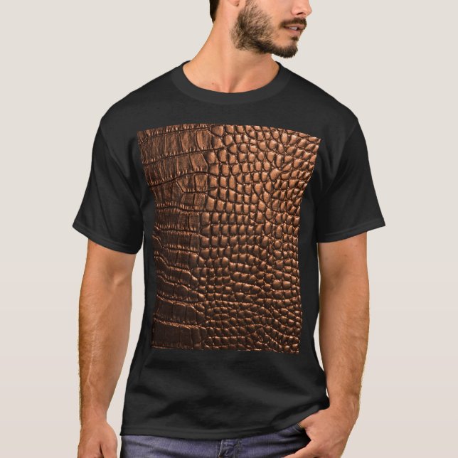 T-shirt Closeup : crocodile texture cuir. (Devant)