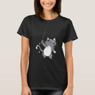 T-shirt Clôture d'animaux Sports Humour Pour un chat de co
