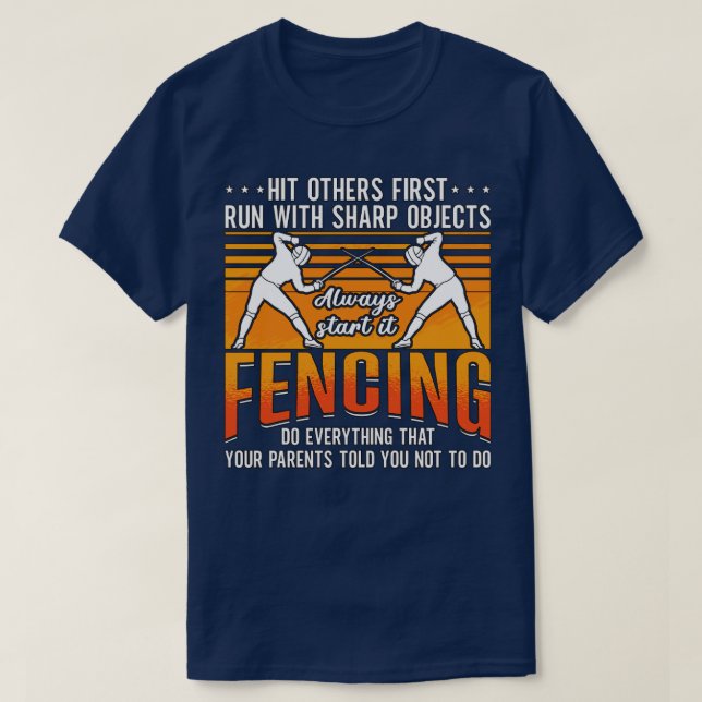 T-shirt Clôture frappée d'autres premier Rétro Epee Fighte (Design devant)