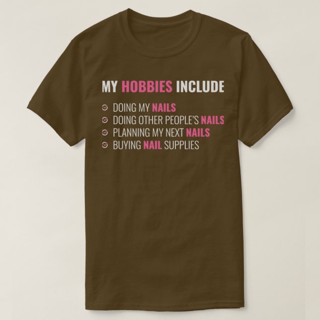 T-shirt Clou Hobby Funny Nail Tech Cadeau (Design devant)