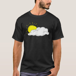 T-shirt Cloud Blanc Avec Soleil Brillant Hommes Femmes Enf