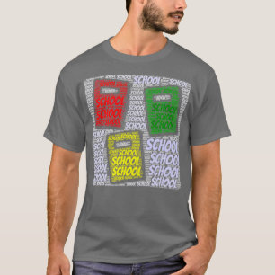 T-shirt Cloud de mot à l'école