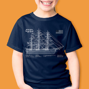 T-shirt Cloud de vol de navire Clipper - Plan ABD