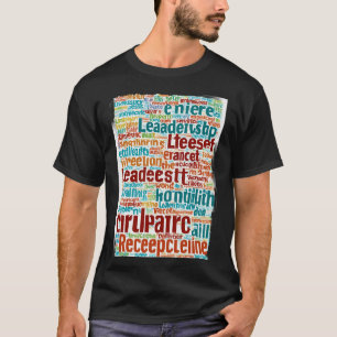 T-shirt Cloud Word utilisant des couleurs multiples