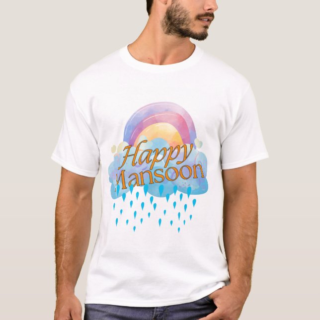 T-Shirt "Cloudy Daydreams: Rainbow Edition" (Front)
