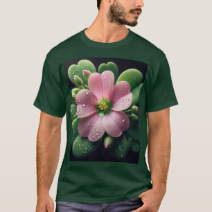 T-shirt Clover Floral rose et vert Oxalis
