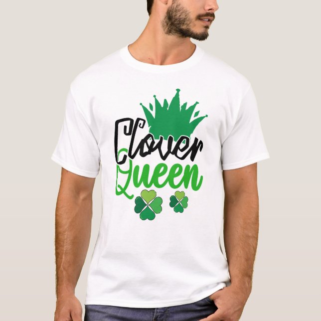 T-shirt Clover Queen St Patrick’s Day Design-61105 (Devant)