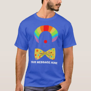 T-shirt Clown avec perruque arc-en-ciel Graphique personna