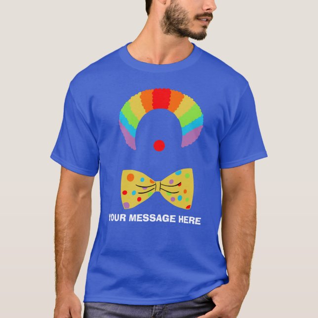 T-shirt Clown avec perruque arc-en-ciel Graphique personna (Devant)