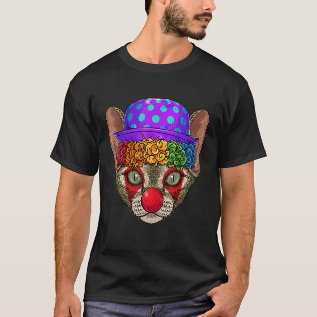 T-shirt Clown Devon Rex Circus Carnival Costume Cat Theme  (Devant)