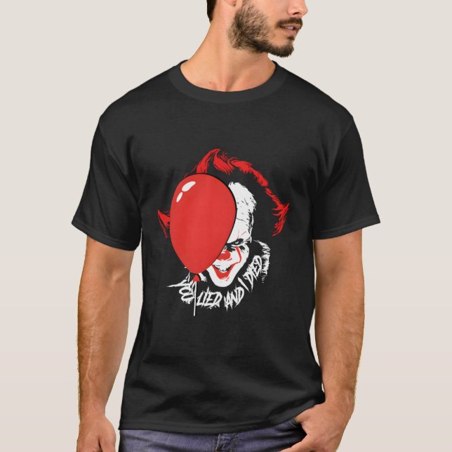 T-shirt Clown effrayant Avec Un Ballon Rouge Vous Avez Men (Devant)