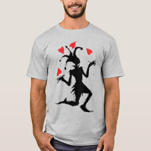 T-shirt Clown Effrayant Jouant avec des Cœurs