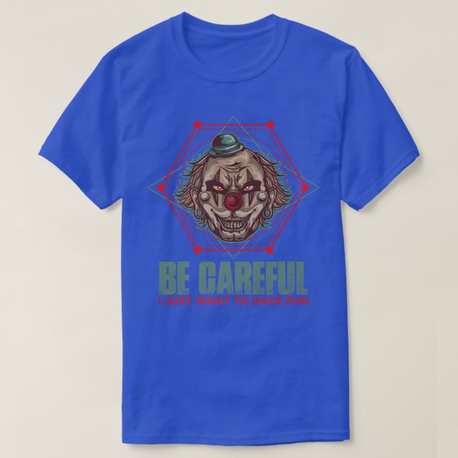 T-shirt Clown effrayant visage Clown Nez Halloween Costume (Design devant)