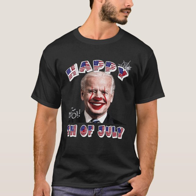 T-shirt Clown Joe Biden Happy 4Th Of July For Hallow (Devant)