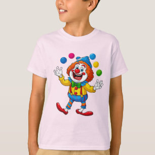 T-shirt Clown joueur sautant avec des balles brillantes