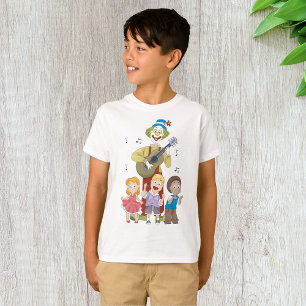 T-shirt Clown Musical Drôle avec des Enfants qui Dansent