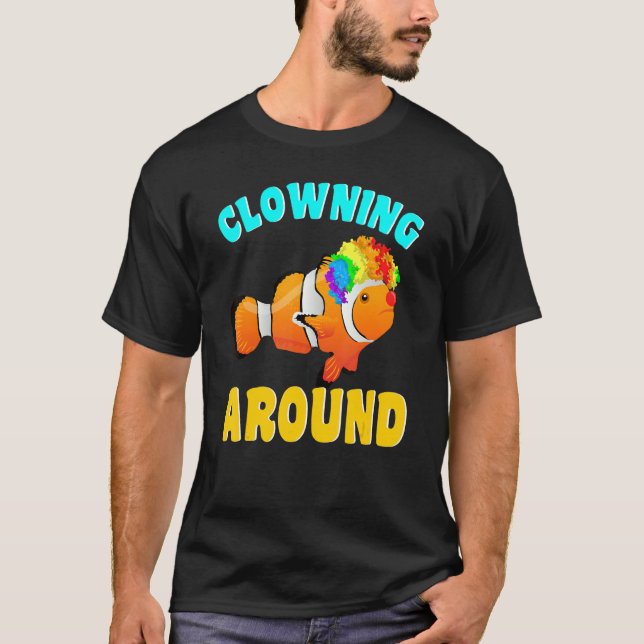 T-shirt Clownfish Clown Autour de Fish Tank Aquarium Coral (Devant)