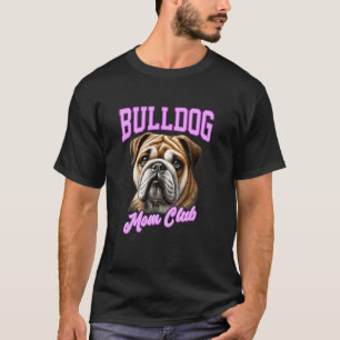 T-shirt Club de maman bouledogue pour femme mère de visage