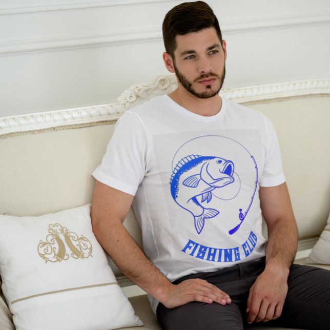 T-shirt Club de pêche minimaliste bleu (Créateur téléchargé)