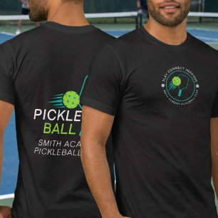 T-shirt Club de sports de pickleball vert noir simple mode