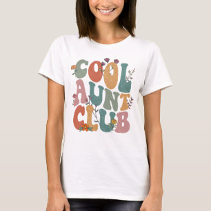 T-shirt club de tante cool, texte floral rétro, cadeau amu