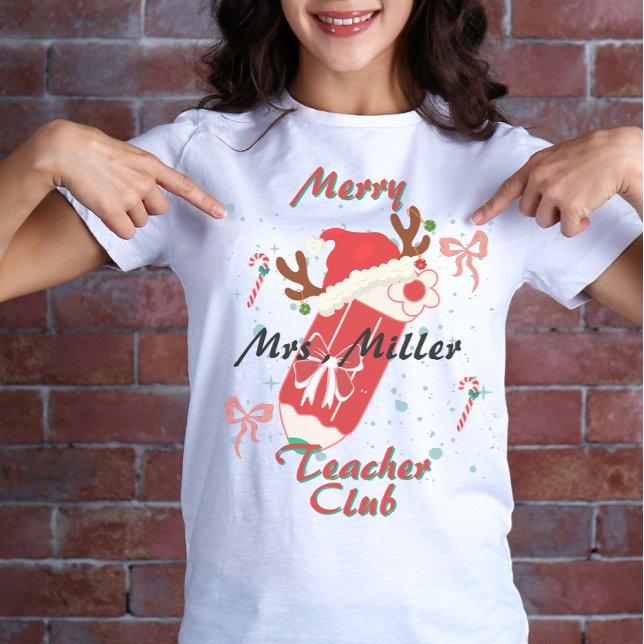 T-shirt Club des enseignants de joyeux rétro, enseignant d (Créateur téléchargé)