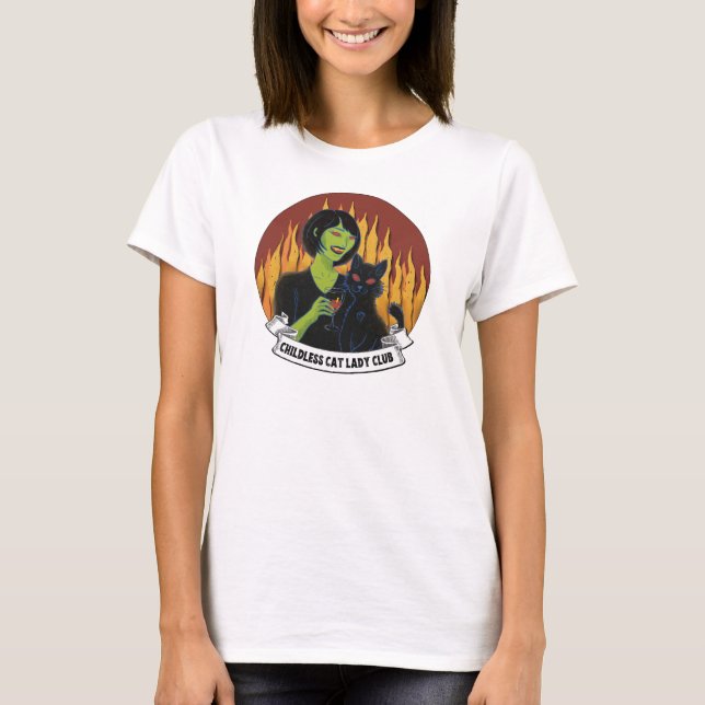 T-shirt Club Lady Chat sans enfant (menton propre) - T-Shi (Devant)