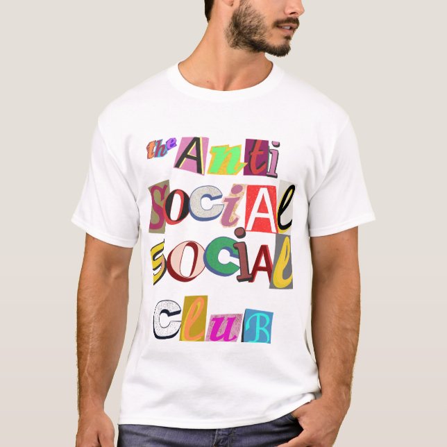 T-shirt Club social anti-social (Devant)