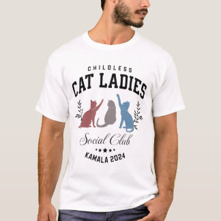 T-shirt Club social féminin sans chats Kamala 2024