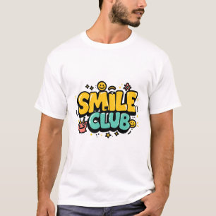 T-shirt Club Sourire Typographie Positive Mignonne