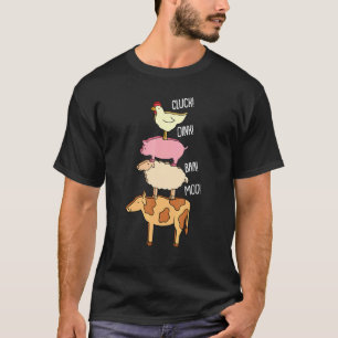 T-shirt Cluck Oink Baa Moo Animal Farm Farmer Cow Pig And