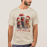 "Cluck the Halls" Noël Joy Chickens Tee