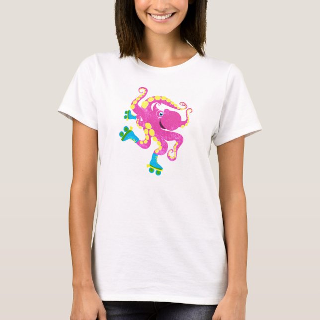 T-shirt CMJN - Poulpe à roulettes (Devant)
